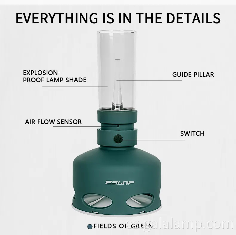 Lámpara de queroseno LED sin llama recargable de USB moderna para decoración interior